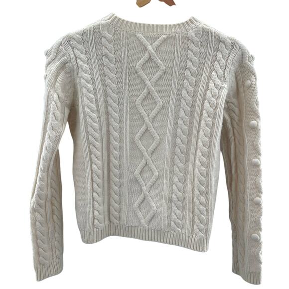 Valentino Red Virgin Wool Cashmere Cable Knit Quiet Luxury Cream Sweater Size XS - Picture 7 of 12